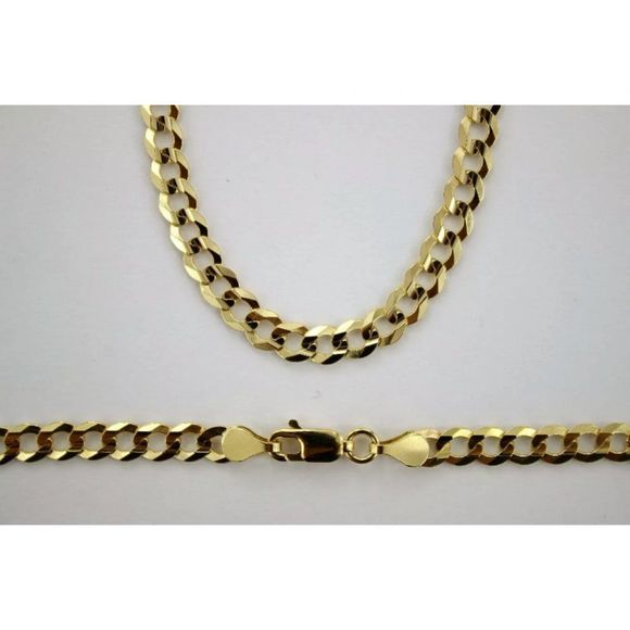 Real Gold 10K 5mm Cuban Chain 24" Long New - Picture 1 of 2